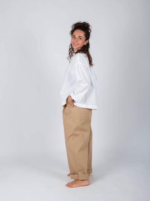 Pantaloni Charlie in gabardina di cotone