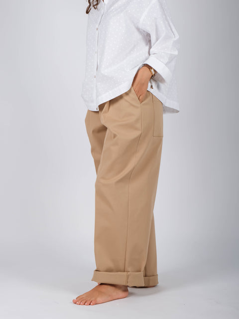 Pantaloni Charlie in gabardina di cotone