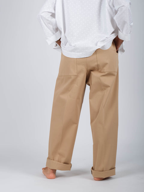 Pantaloni Charlie in gabardina di cotone