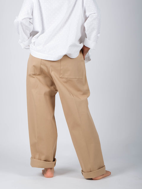 Pantaloni Charlie in gabardina di cotone