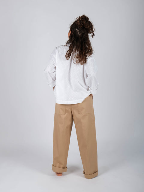 Pantaloni Charlie in gabardina di cotone