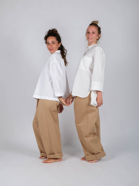 Pantaloni Charlie in gabardina di cotone