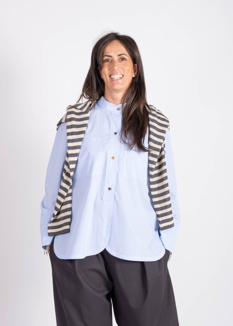 Camicia Enrico celeste casuale