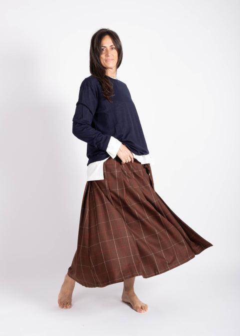 Sottana Isabella in gabardina di lana