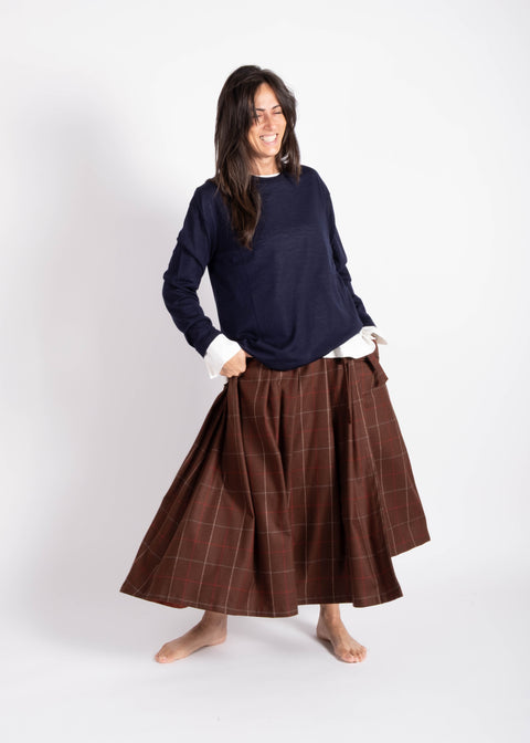 Sottana Isabella in gabardina di lana