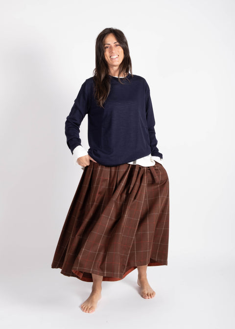 Sottana Isabella in gabardina di lana