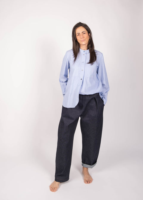 Camicia Enrico celeste casuale