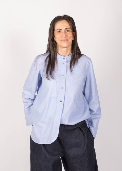 Camicia Enrico celeste casuale