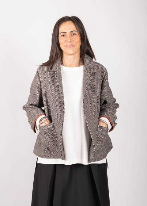 Giacca Ingrid in tessuto di lana spinato