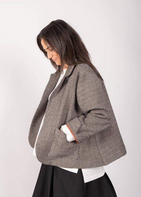 Giacca Ingrid in tessuto di lana spinato
