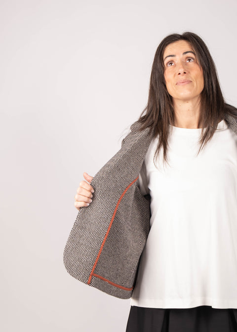 Giacca Ingrid in tessuto di lana spinato