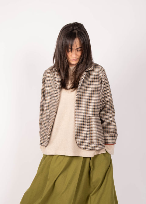 Giacca Ingrid in lana pied de poule