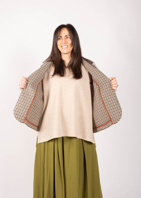 Giacca Ingrid in lana pied de poule