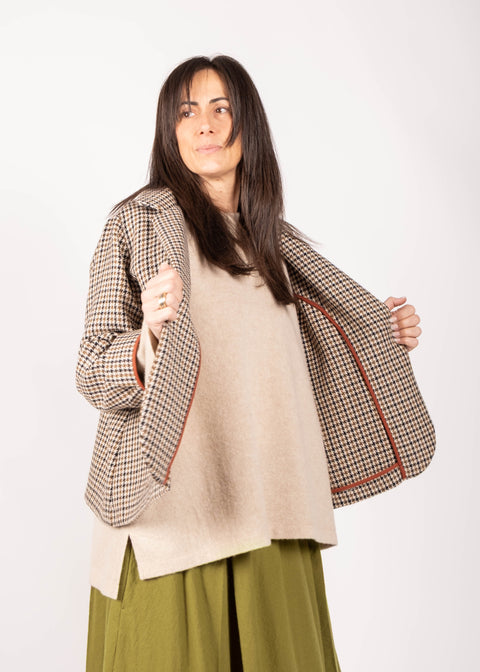 Giacca Ingrid in lana pied de poule