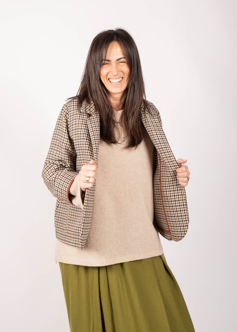 Giacca Ingrid in lana pied de poule