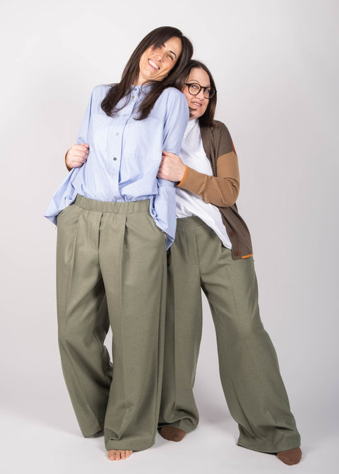 Pantalone Giovanna in twill di lana