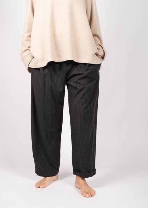 Pantaloni Loto in gabardina di lana (tessuto operato)