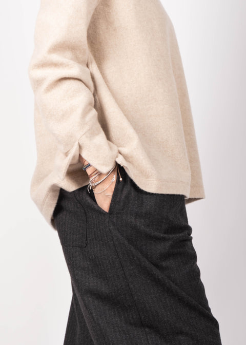 Pantaloni Loto in gabardina di lana (tessuto operato)