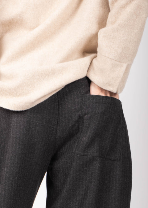 Pantaloni Loto in gabardina di lana (tessuto operato)