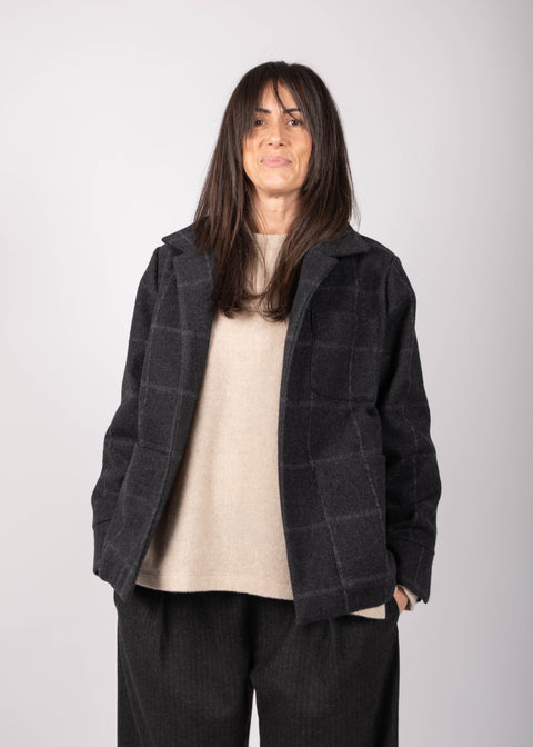 Giacca Lori in scacco di lana