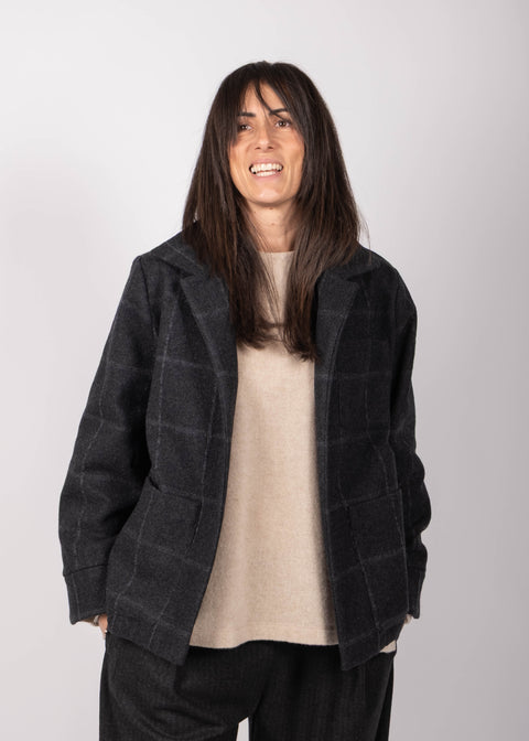 Giacca Lori in scacco di lana