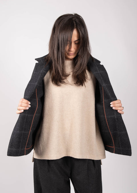 Giacca Lori in scacco di lana