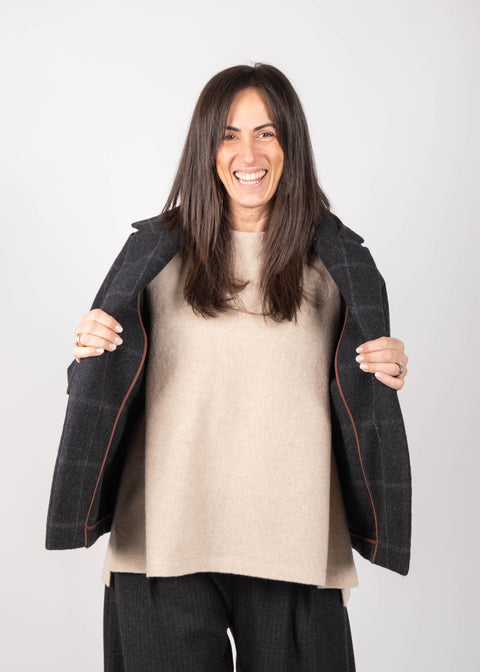 Giacca Lori in scacco di lana