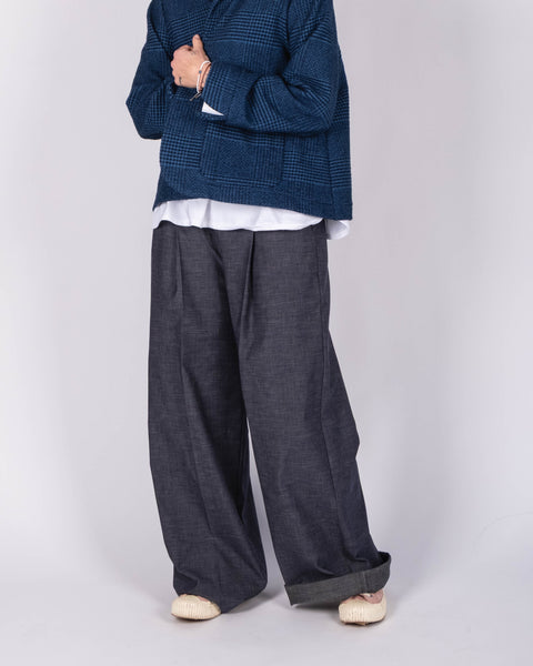 Pantalone Giovanna in cotone effetto denim