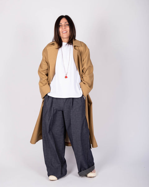 Pantalone Giovanna in cotone effetto denim