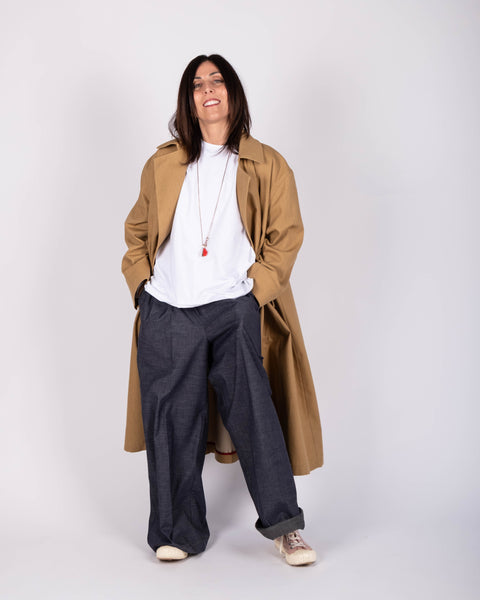 Pantalone Giovanna in cotone effetto denim