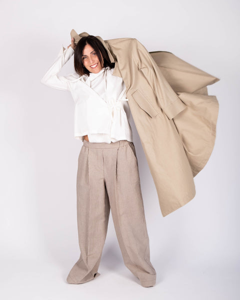Pantalone Giovanna in lino e cotone