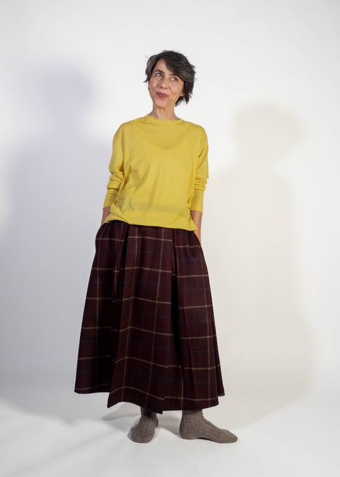 Gonna Maria Luna in tartan vernaccia