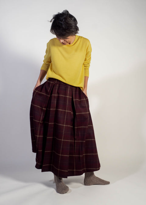 Gonna Maria Luna in tartan vernaccia