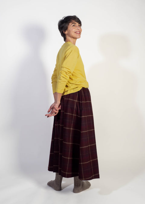 Gonna Maria Luna in tartan vernaccia