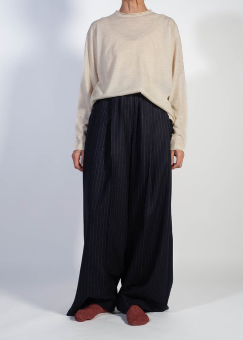 Pantaloni Giovanna gessato blu