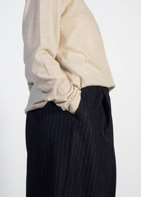 Pantaloni Giovanna gessato blu